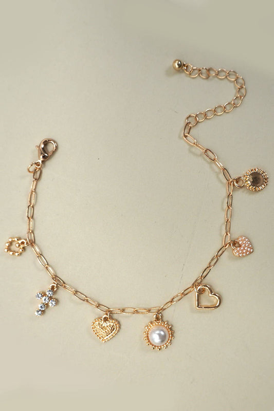 Charm Bracelet/ Pearl Heart