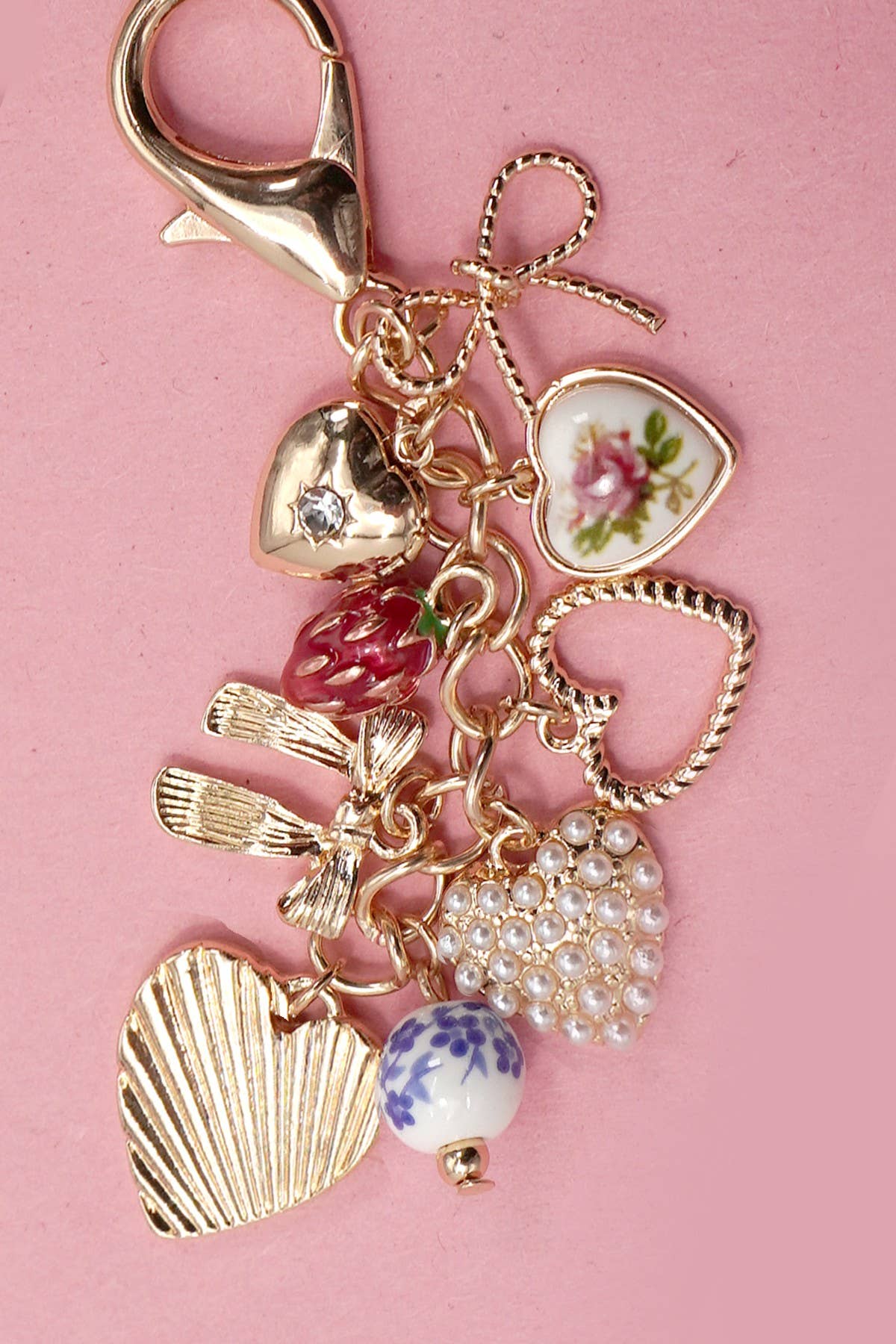 Bag Charm/ Porcelain Strawberry