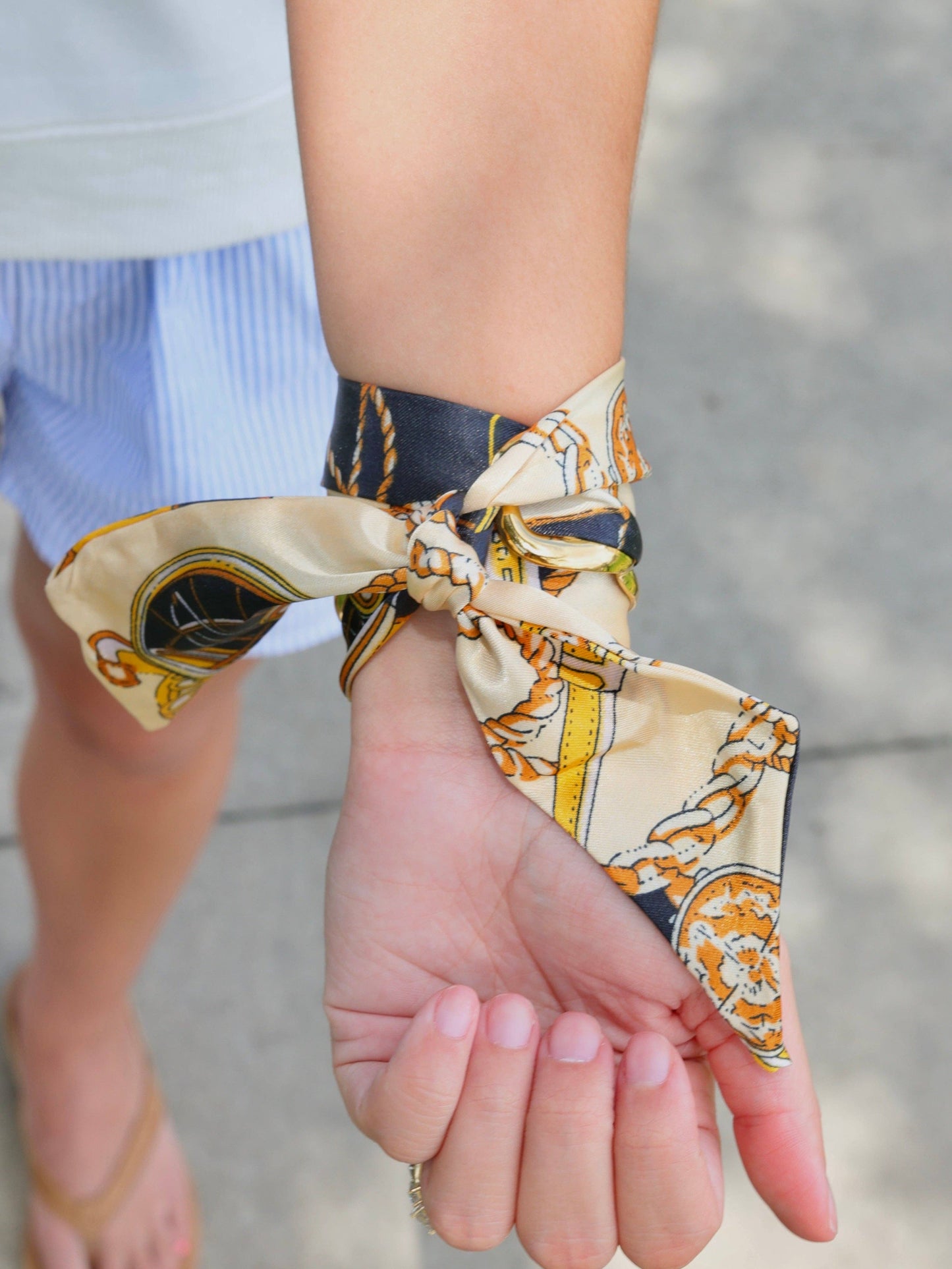 Scarf Bracelet - Black and Gold