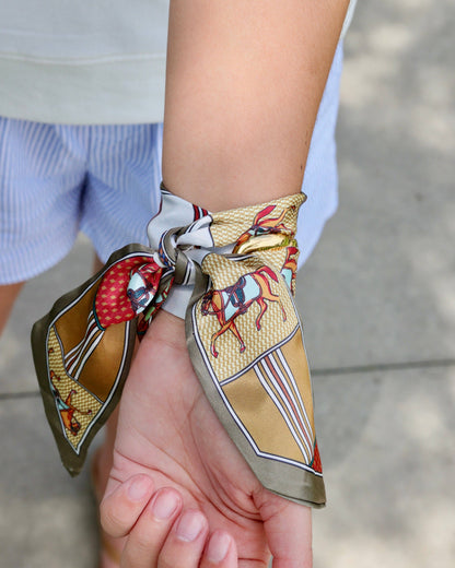Scarf Bracelet - Burgundy and Gold