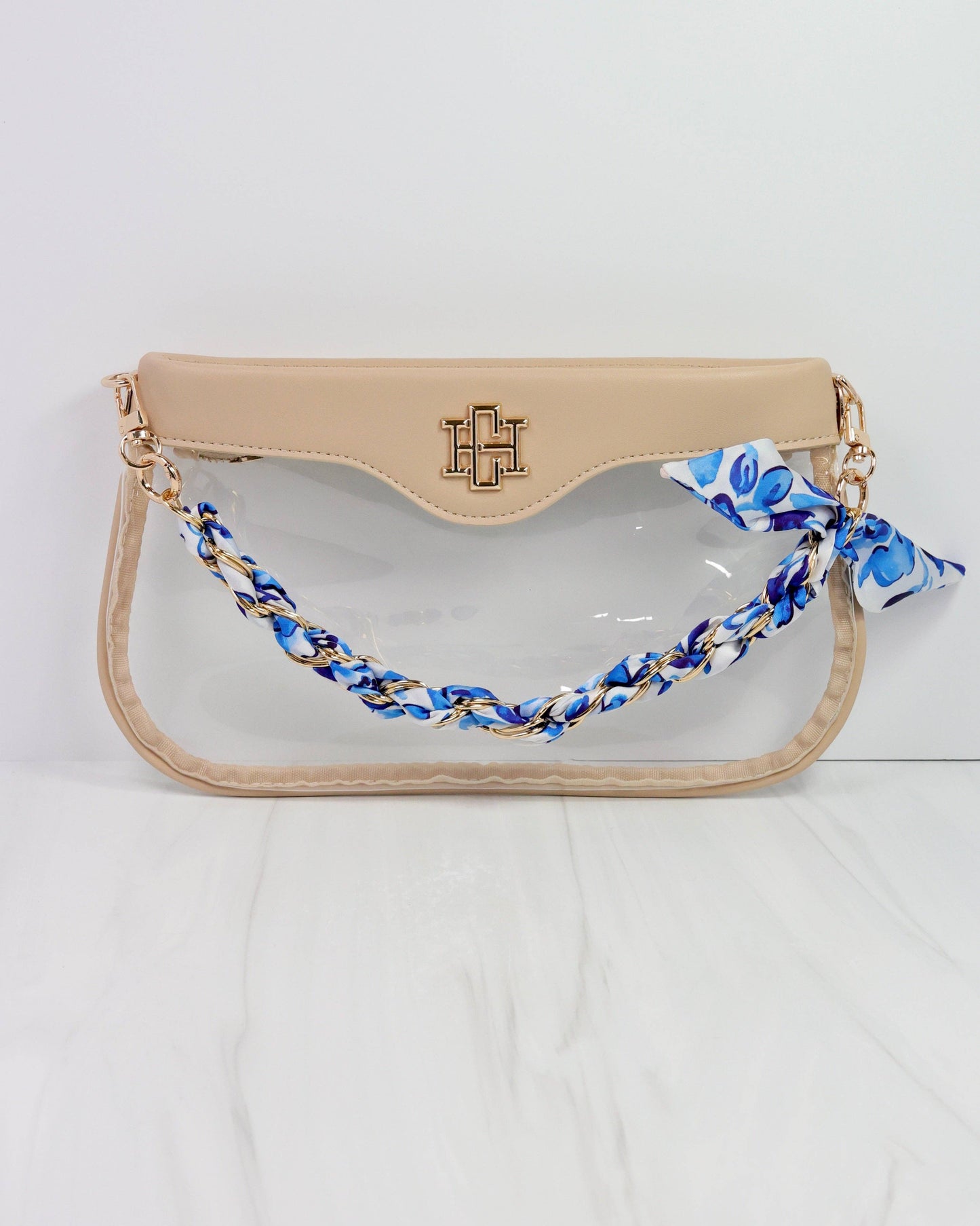 Scarf Purse Chain - Blue and White