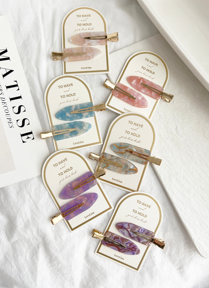 Hair clip set - Gold Glitter