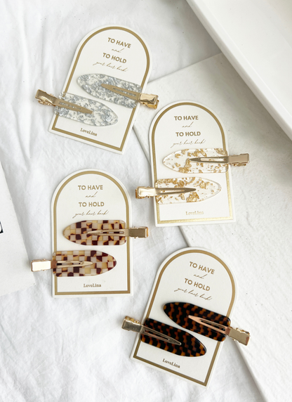 Hair clip set - Gold Glitter