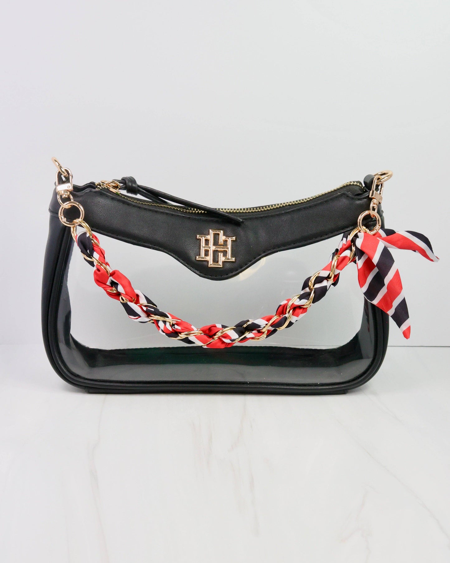 Scarf Purse Chain - Black and Red