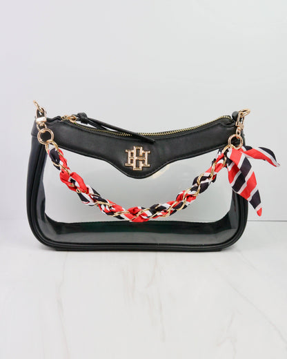 Scarf Purse Chain - Black and Red